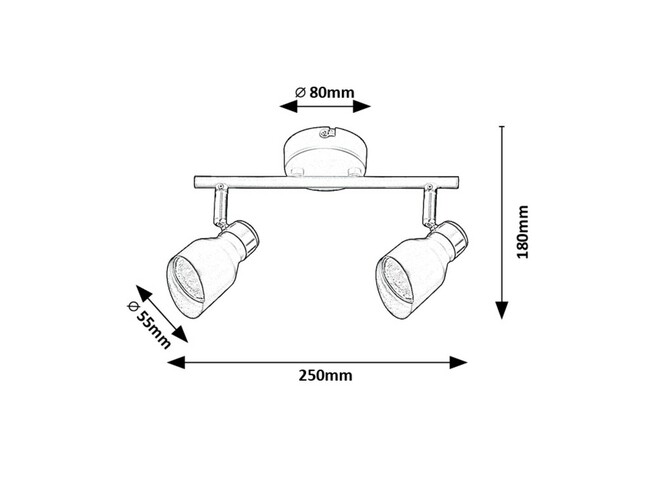 Svietidlo LILOU - GU10 2X MAX 25W, IP20 - 73048
