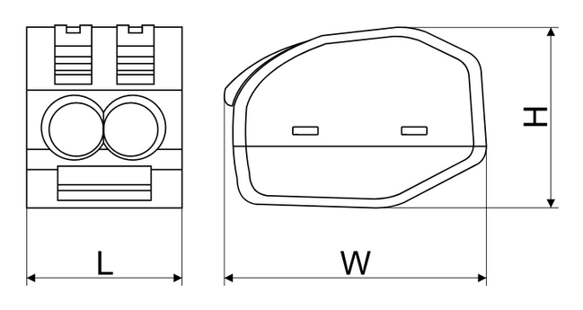 Krabicová svorka pružinová 2x0,75-4mm2, 32A, 400VAC