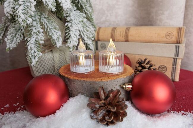 Sviečka MagicHome Vianoce, LED teplá biela, blikanie, 3,6x5 cm