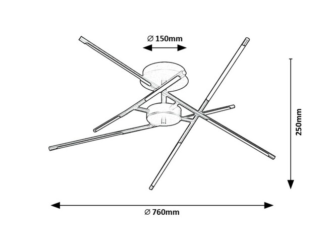 Svietidlo HENLI - 30W, 1300lm, čierne, IP20 - 71056