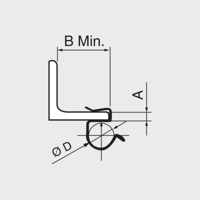 CC Príchytka narážacia na upevnenie rúr O 12-14 mm, 4-7,5mm hrúbka nosníka