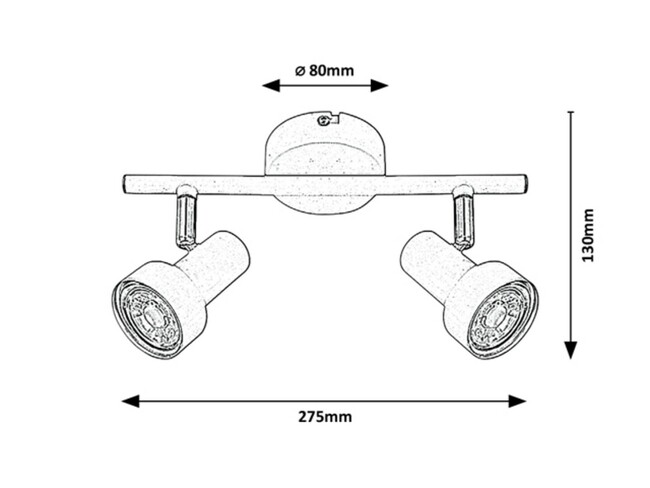 Svietidlo KONRAD - GU10/2x max. 50W, IP20 - 5355