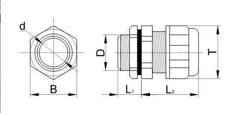 Metrická vývodka, kovová M32x1,5