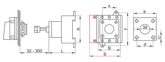 Bezpečnostný hlavný vypínač žlto-červ. s ovl.