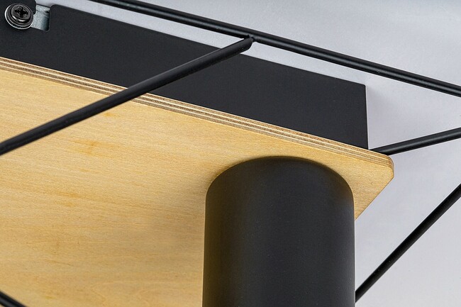 Svietidlo BOIRE - E27 4x MAX 40W, čierna, kovové/drevo, IP20 - 71024