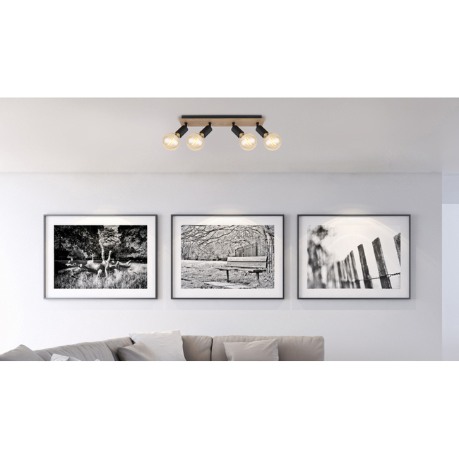 Stropné svietidlo MARTHA - čierna,E27,IP20 - 54008-4NH