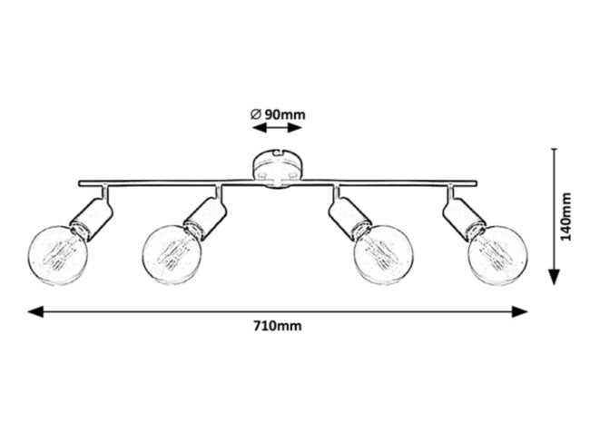 Svietidlo LAMAR - E27/4x max. 40W, IP20 - 3989