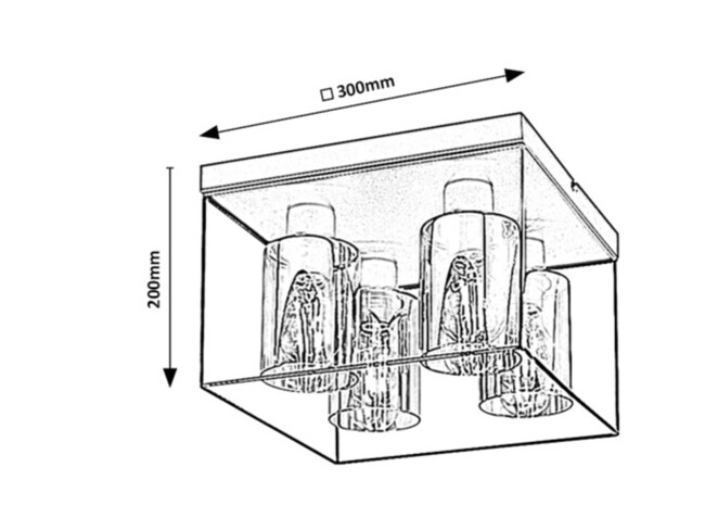 Svietidlo CHADWICK - E27 4x MAX 25W, čierna, kovové, IP20 - 71034