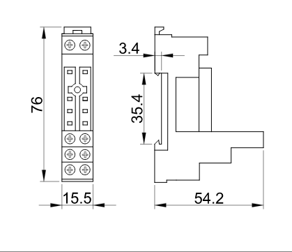 Pätica k relé PRxx-1V16A, PRxx-2V