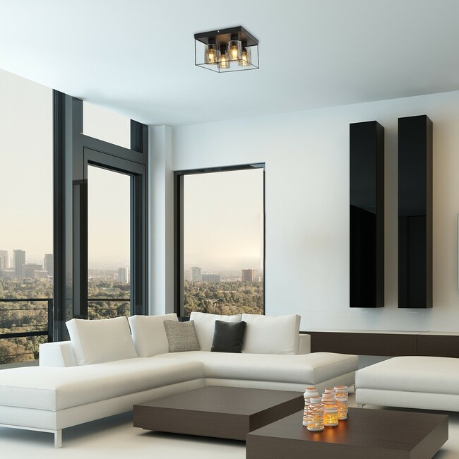 Svietidlo CHADWICK - E27 4x MAX 25W, čierna, kovové, IP20 - 71034