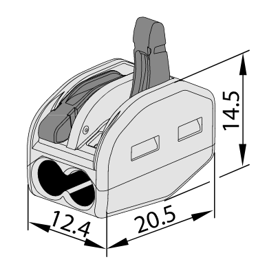 Krabicová svorka pružinová 2x0,75-4mm2, 32A, 400VAC