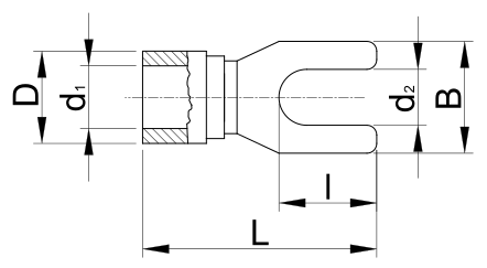 Dutinka - vidlica, 2,5mm2/M6 TR