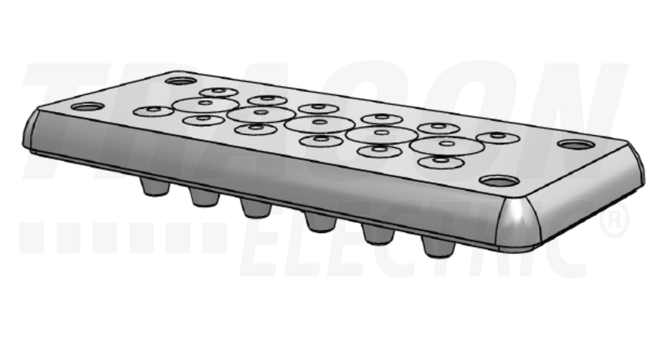 Vývodková príruba gumená 127x56x19, k 17 ks káblov