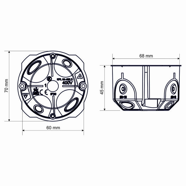 Krabica prístrojová do dutej steny KOPOS - KPL 64-45/LD_NA
