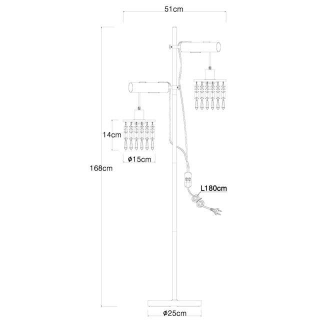 Stojanová lampa COMMA - 40W,E27,IP20 - 15533S