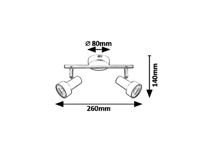 Svietidlo KONRAD - GU10/2x max. 50W, IP20 - 5323