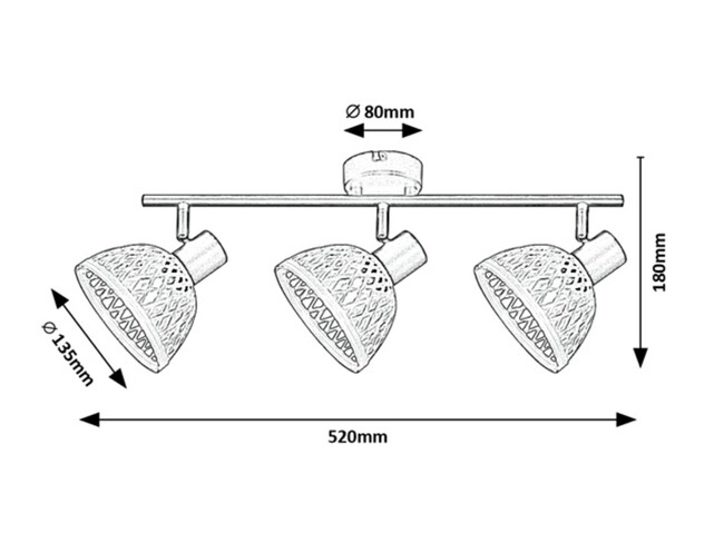 Svietidlo RATTAN - E14/3x max. 15W, IP20 - 3135