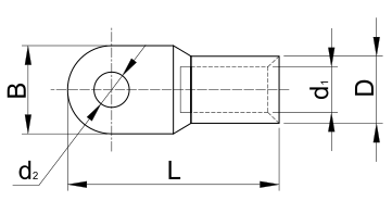 Káblové oko bez izol. 16-6 lisované z trubiek