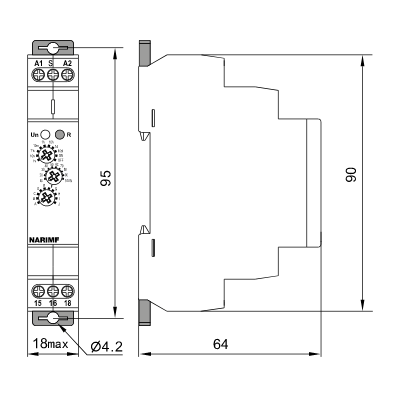 Multifunkčné časové relé (10 funkcií)