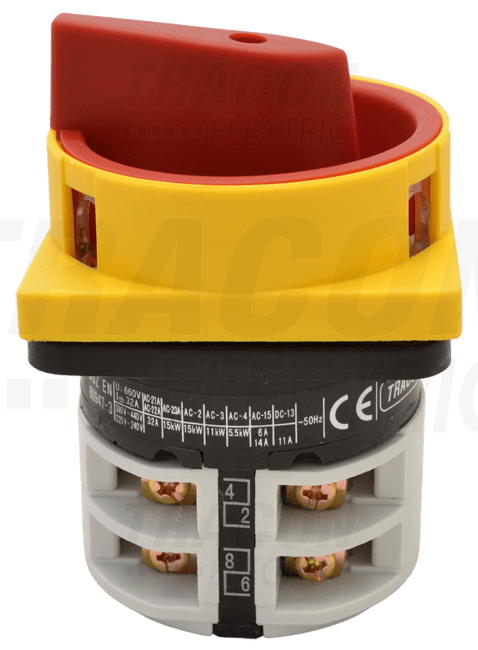 Vyp. vač. (ON-OFF) - žlt/čer - 32A