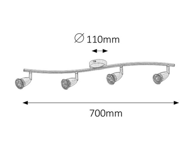 Svietidlo NORMAN - GU10, 4x max 50W, IP20 - 5994