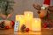 Sviečky MagicHome Vianoce, sada 3 ks, LED, 3xAAA, pravý vosk, jednoduché svietenie, časova
