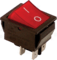 Vypínač kolískový 250V, ON-OFF,červený-podsvietený