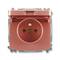 TANGO - zásuvka 2P+T s viečkom, vresová červená
