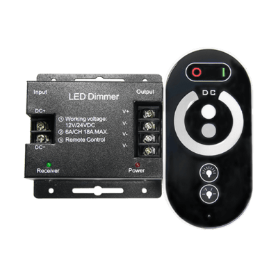 Stmievač pre LED jednofarebné pásky na DO (RF) 18A (216-432W) 12-24VDC