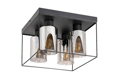 Svietidlo CHADWICK - E27 4x MAX 25W, čierna, kovové, IP20 - 71034