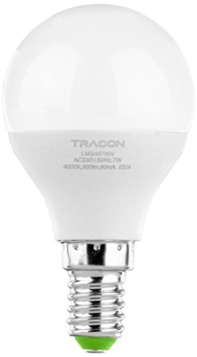 Žiarovka LED, globe, E14, 7W, 600lm, 4000K, TRACON