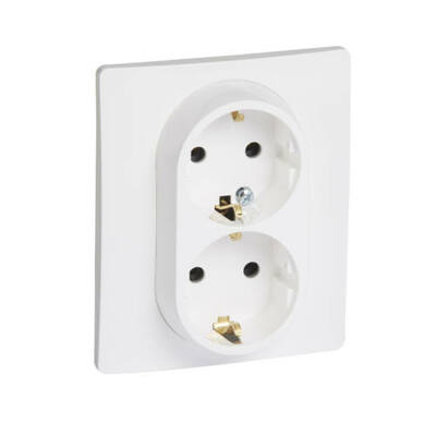 NILOE - zásuvka 2 x 2P+F, biela SCHUKO