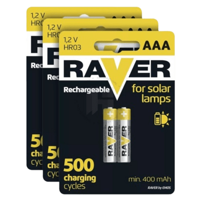 Batéria AAA/R03, RAVER SOLAR - 400mAh, nabíjateľná