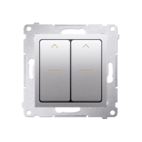 SIMON54 - ovládač žalúzií spín. dvojitý, strieb.