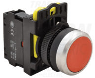 Tlačidlo, červené,1×NC, 5A/230V, IP65