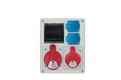 Rozvodnica zásuvková R-BOX,16/5,32/5+2x250V+4-modulová