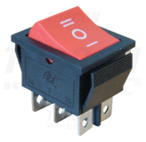 Vypínač kolískový 250V, 3-pol. červený