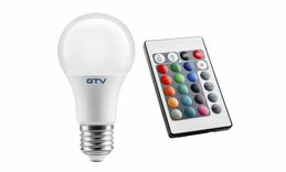 Žiarovka LED, RGBW, E27, 9W, 830lm na dialkový ovládač
