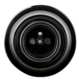 DECENTO - zásuvka 2P+T, porcelán čierna, komplet