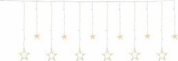 Reťaz Vianoce Curtain, 138x LED teplá biela, s hviezdami, 230V, 8 funkcií