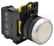 Tlačidlo, biele,1×NO, 5A/230V, IP65