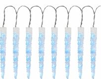 Reťaz MagicHome Vianoce Icicle, 65x LED ľadovo modrá, 8 funkcií, 230 V, 50 Hz, IP44, exter