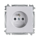 FUTURE LINEAR - zásuvka 2P+T, hliníková strieborná