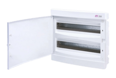 Rozvodnica zapustená 36-modulová, biele dvierka ETI 2x18PO