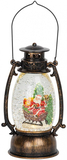 Lampáš Vianoce Retro, LED, so santom, s trblietkami, čierny, 3xAA, plast, 13x11x