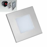 Svietidlo orientačné STEP LIGHT striebro Luxera