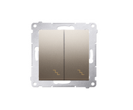 SIMON54 - vypínač č.:6+6, zlatý mat.metal.