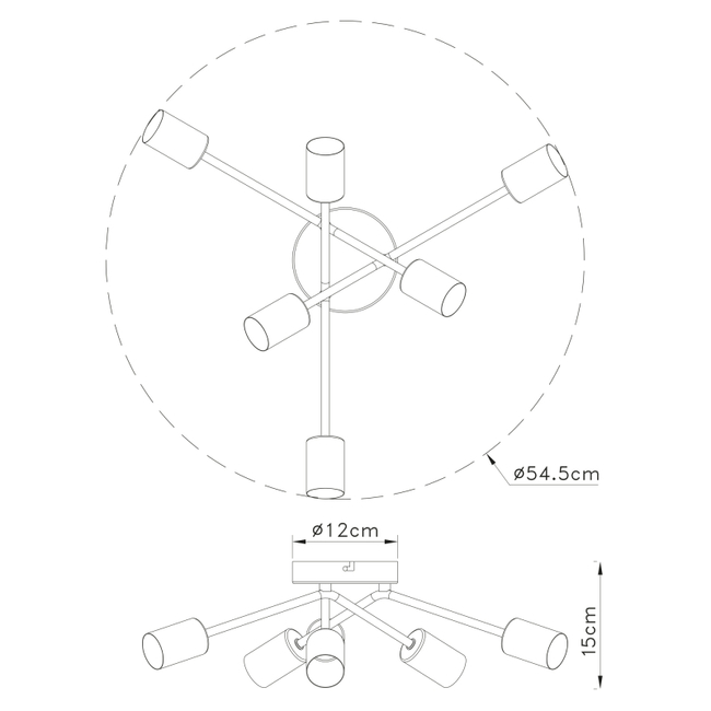 Stropné svietidlo SARINI - E27,IP20 - 54003-6D