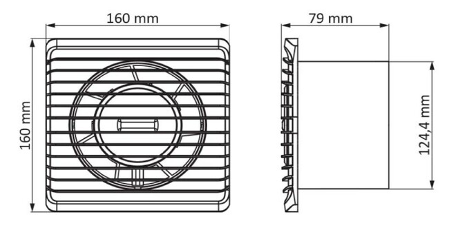 Ventilátor 125 ST - s časovačom