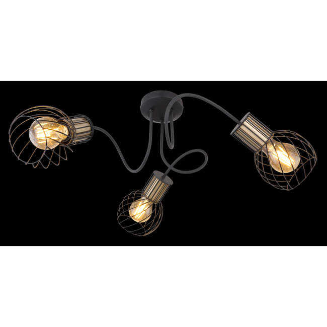 Stropné svietidlo ARGUSTO - čierna, E27,IP20 - 54013-3